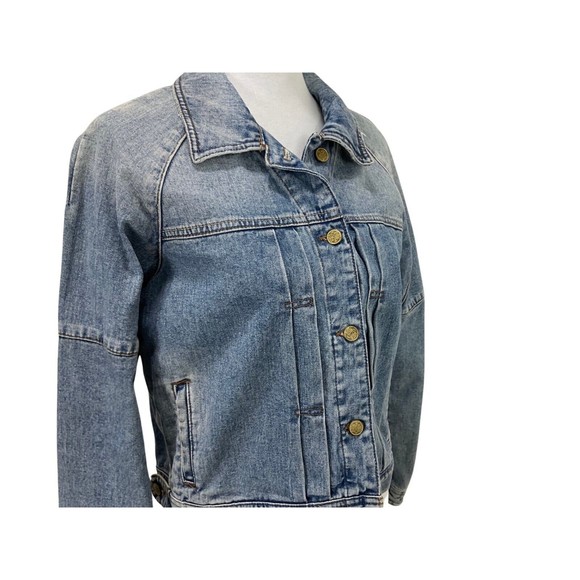 Zara Denim Jacket Womens Size L Western Casual Light Wash - Picture 5 of 6